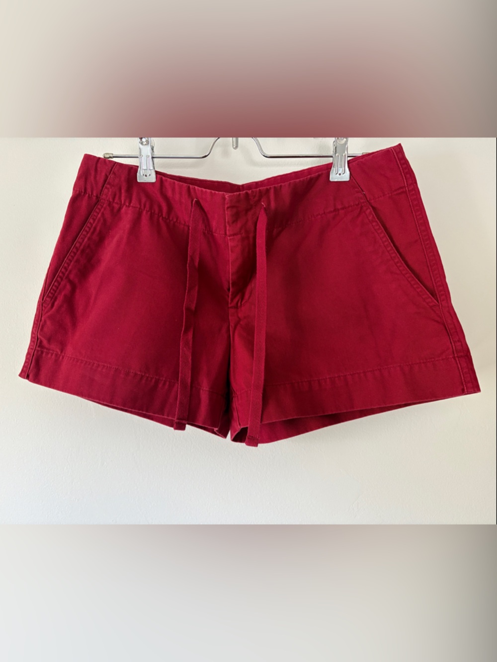 GAP Women's Deep Red High-Waist Drawstring Shorts